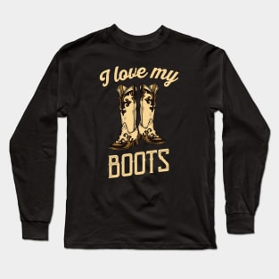 Line Dancing Western Boots Long Sleeve T-Shirt